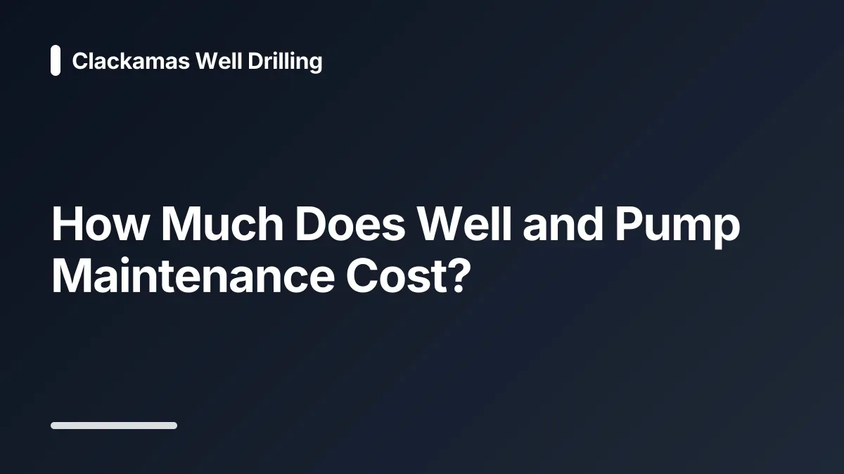 water well pump replacement cost