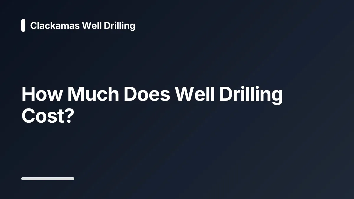 water well drilling cost